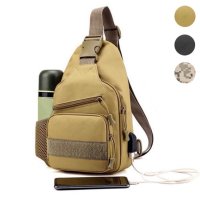 мъжка чанта тактическа за гърди+джоб за вода+USB зареждане военна, снимка 3 - Чанти - 42102008