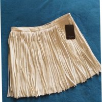 Дънков панталон с ластик , пола с ресни Zara , чанта S / M 164, снимка 7 - Дънки - 36410949