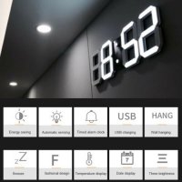 Дигитален LED часовник за стена и настолен с триизмерен дизайн 24 - 9, снимка 11 - Декорация за дома - 29464143