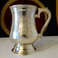 Английски бароков бокал никелово сребро. , снимка 4 - Антикварни и старинни предмети - 35649549