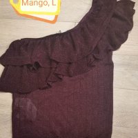 Нов бордо блестящ топ Mango, размер L, снимка 1 - Корсети, бюстиета, топове - 39321517
