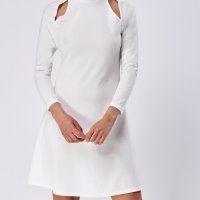 Бяла рокля - нежна, еластична, плътна, снимка 1 - Рокли - 29284564
