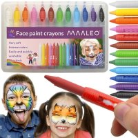Пастели за рисуване върху лице MAALEO - 12 цвята, снимка 1 - Други - 42169413