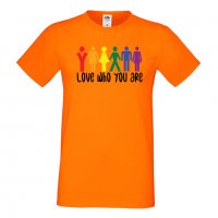 Мъжка тениска Love Who You Are Прайд,Празник.Повод,Изненада, снимка 4 - Тениски - 37103290