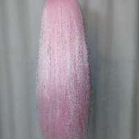 80 см. Дълга права перука в светло розово , снимка 2 - Аксесоари за коса - 42778856