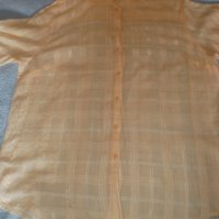 Фина дамска блуза опал къс ръкав, портокалов цвят, размер 48, снимка 4 - Корсети, бюстиета, топове - 37916979