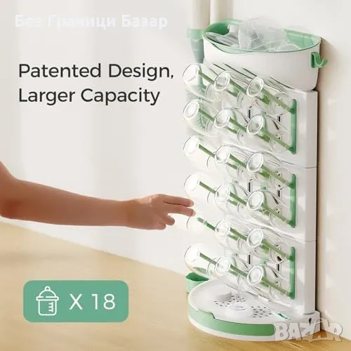Нова Momcozy стойка за сушене – 18 шишета, пестене на място, безопасна, снимка 1