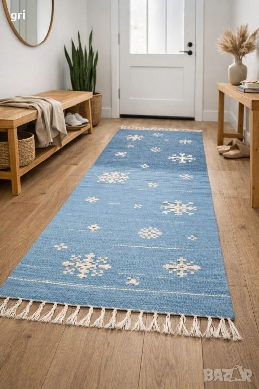 Уникална ръчно тъкана вълнена черга, снимка 1