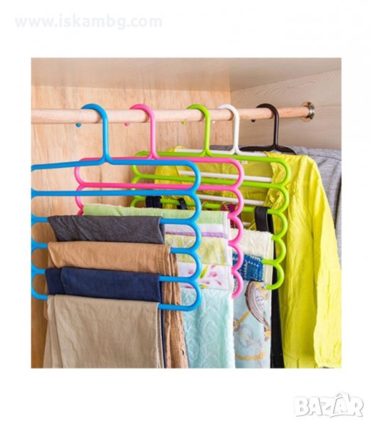 МУЛТИФУНКЦИОНАЛНА ПЛАСТМАСОВА ЗАКАЧАЛКА ЗА ПАНТАЛОНИ - код  5 отделения - ПЛАСТМАСОВА, снимка 1