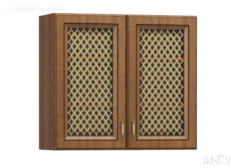 Кухненски шкаф GRAND NEW 80ВВ ВИТРИНА горен, орех/златен дъб Код P1485, снимка 1