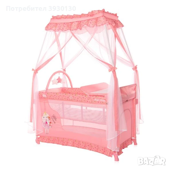 Детска кошара Lorelli Magic Sleep - Princess, розова, снимка 1