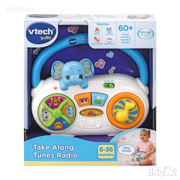 Бебешко радио  Take Along Tunes Radio - слонче / Vtech baby, снимка 1