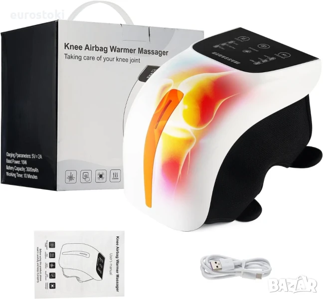 Масажор за коляно с 3 нива на топлина, 3 режима на вибрационен масаж за болка в коляното, снимка 1