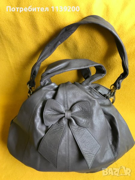 Frederic T Paris дамска обемна сива чанта естествена кожа оригинал, снимка 1