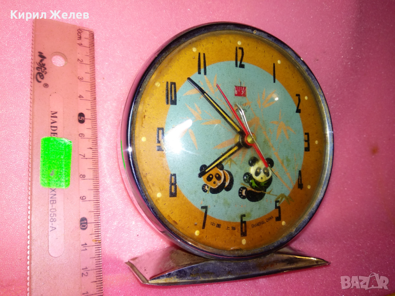 SHANGHAI CHINA Стар РЯДЪК КОЛЕКЦИОНЕРСКИ РЕТРО МЕХАНИЧЕН КИТАЙСКИ БУДИЛНИК ШАНХАЙ 30792, снимка 1