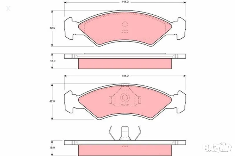SIMER 306 Накладки предни 1.1, 1.3, 1.4, 1.6 FORD Fiesta Mk2 1983-1989 OE 5016917 OE 5023993 , снимка 1