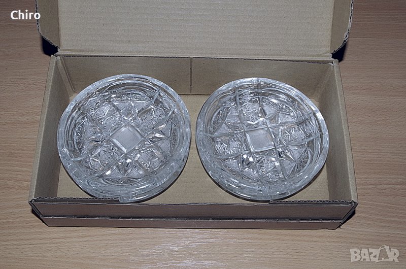Сервиз 6 чинийки оловен кристал, снимка 1