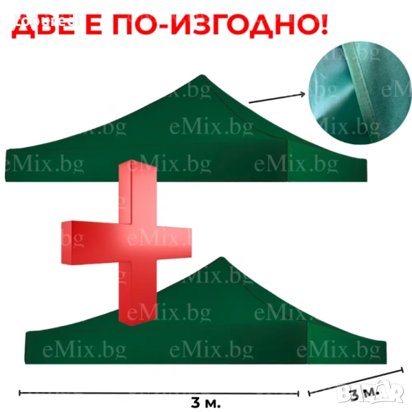 2БР ГУМИРАНО ПОКРИВАЛО ЗА ШАТРА 3Х3, снимка 1