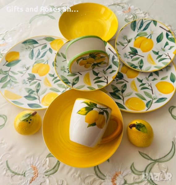 Комплект с декор лимони, снимка 1