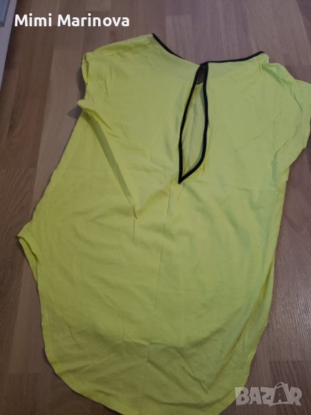 Жълта блуза с кожена ивица Zara, снимка 1