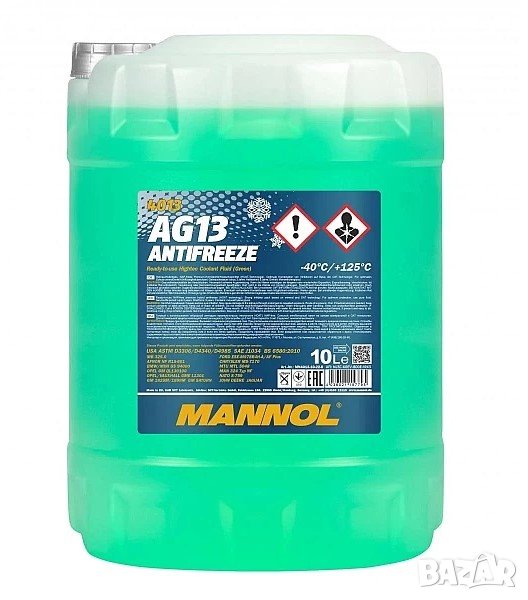 Зелен антифриз Mannol Antifreeze AG13 (-40°C) Hightec 10л , снимка 1