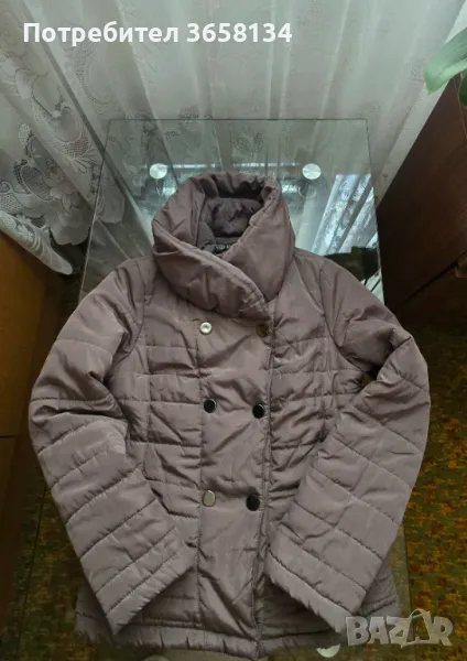 Зимно дамско яке в кафяв цвят, снимка 1