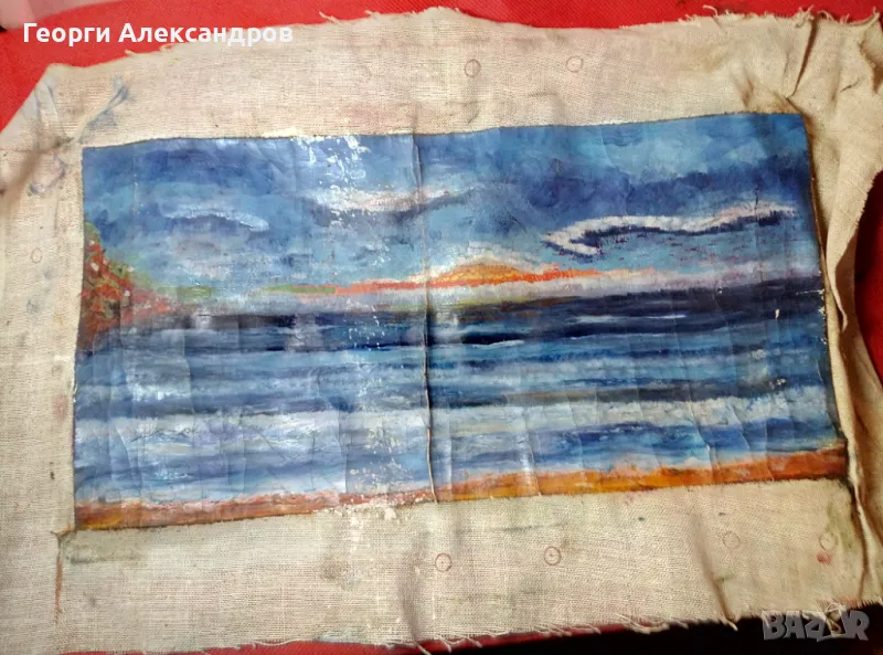 Стара МАСЛЕНА КАРТИНА - МОРЕ, снимка 1
