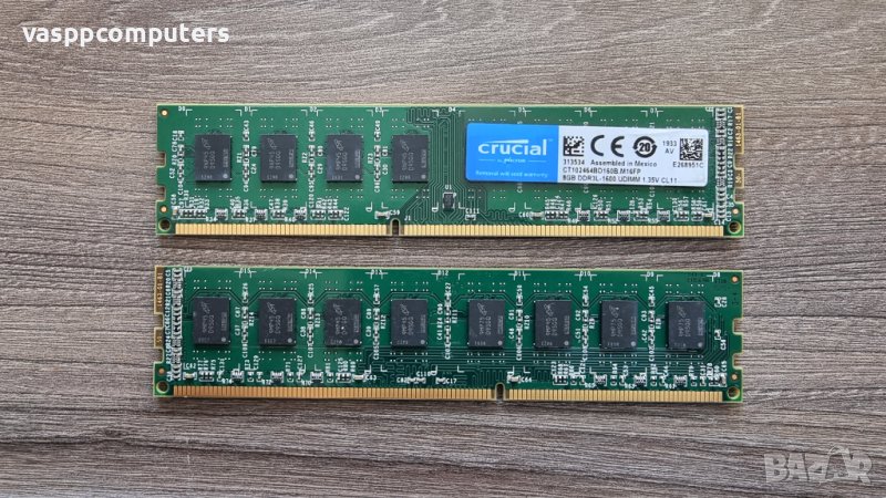 16GB (2x8GB) DDR3L Crucial 1600Mhz CL11 RAM памети, снимка 1