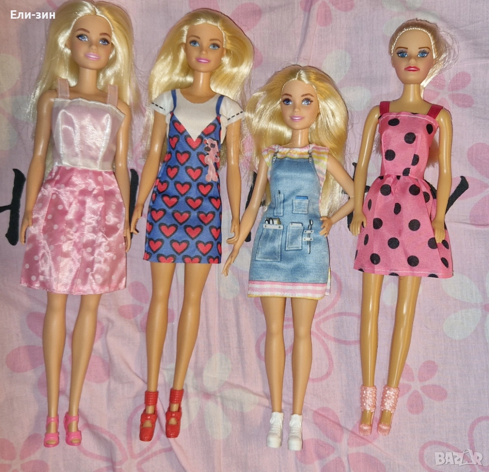 лот 4 нови кукли Барби с рокли и обувки, снимка 1