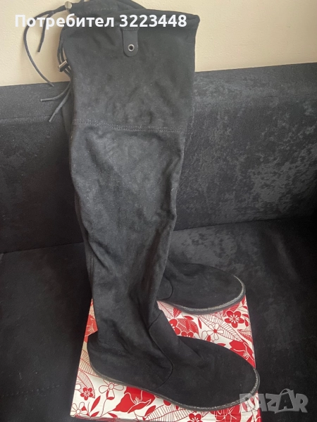 Високи велурени ботуши, снимка 1