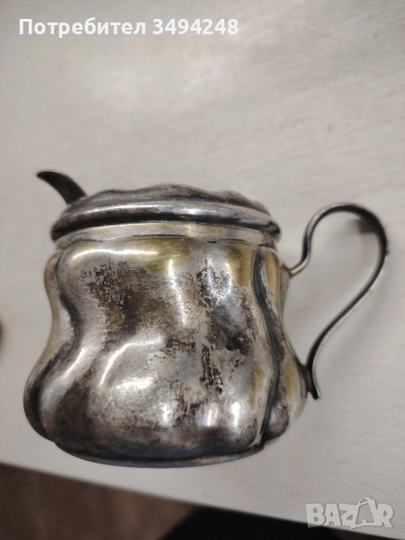 Стара посребрена захарница, снимка 1
