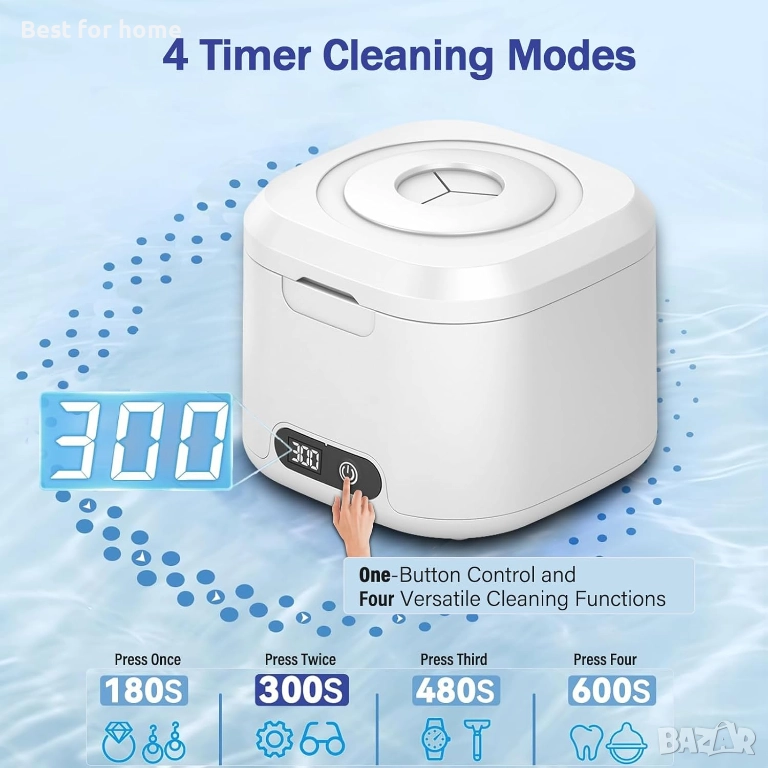 Ултразвукова вана за почистване на зъбни шини, протези и бижута – 45kHz Professional, снимка 1