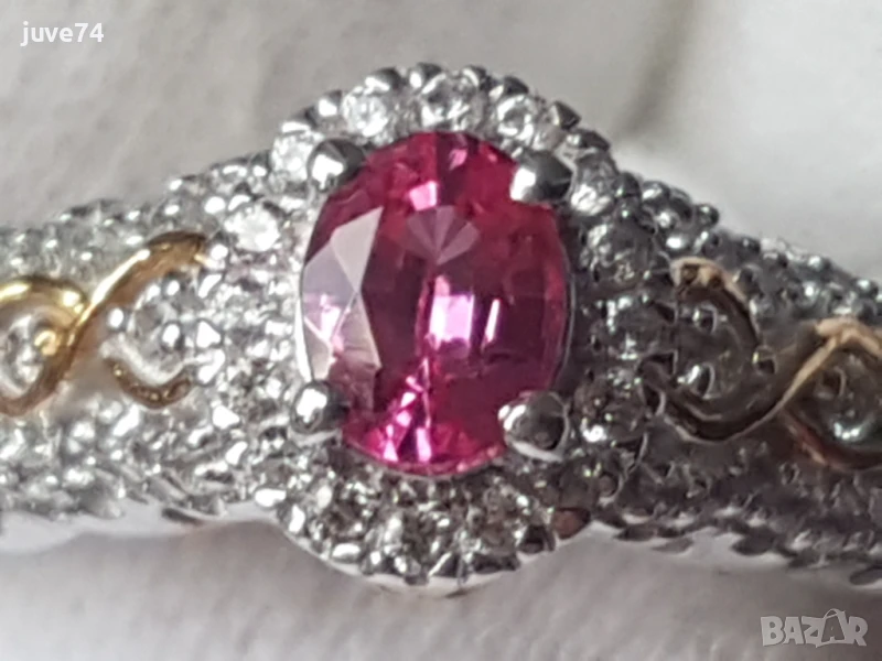 СРЕБЪРЕН ПРЪСТЕН С ШПИНЕЛ МАХЕНГЕ (ТАНЗАНИЯ), снимка 1