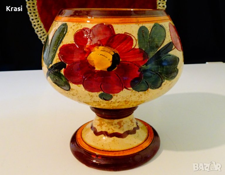Немска керамична бонбониера,кашпа,бокал. , снимка 1