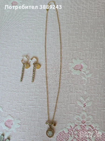 Комплект колие Fossil и обеци Guess , снимка 1