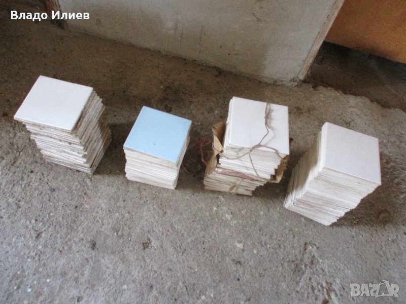 Фаянсови плочки-нови бели 22 броя по БДС,бели употребявани 82 бр.- 15/15 см, снимка 1