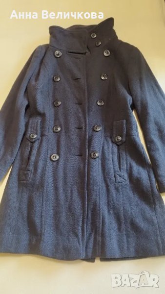 Синьо дамско зимно палто, снимка 1