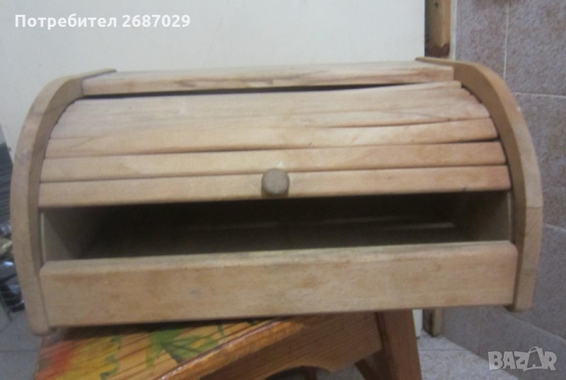 Стара дървена кутия за хляб, снимка 1