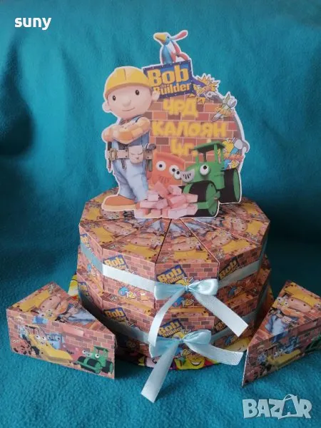 Картонена торта Боб строителя, снимка 1