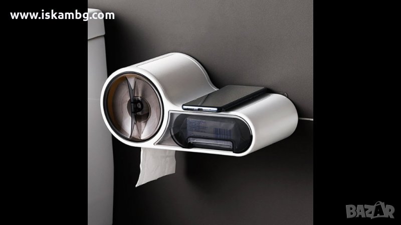 ДИСПЕНСЪР ЗА ТОАЛЕТНА ХАРТИЯ С ПОСТАВКА ЗА ТЕЛЕФОН И ЧЕКМЕДЖЕ - код 37500, снимка 1