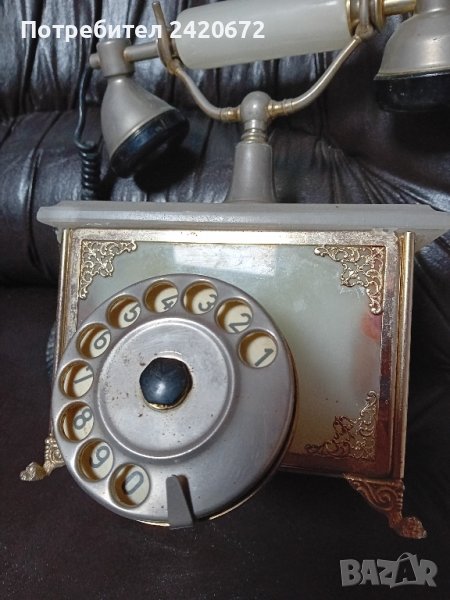Ретро  мраморен  телефон, снимка 1
