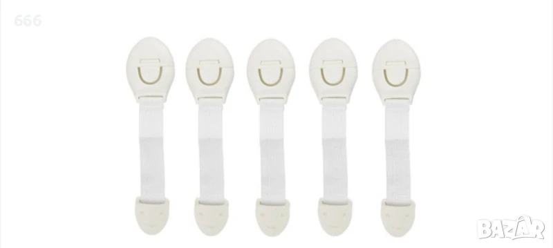 Комплект от 5 гъвкави текстилни брави за врати и чекмеджета, снимка 1