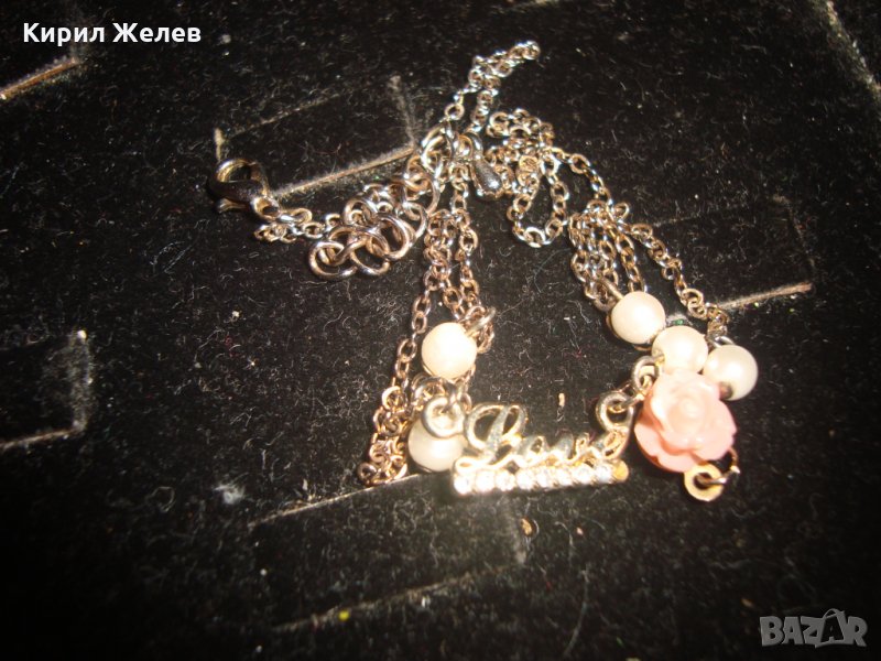 ПОЗЛАТЕНО ЛЮБОВНО ПЕРЛЕНО КОЛИЕ 74301, снимка 1