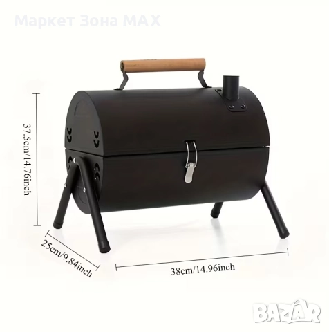 Мобилна метална двойна пещ за барбекю – перфектният подарък за открито! , снимка 2 - Барбекюта - 52927456
