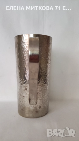 Голяма стара кована френска кана от месинг масивна, снимка 2 - Антикварни и старинни предмети - 51667929