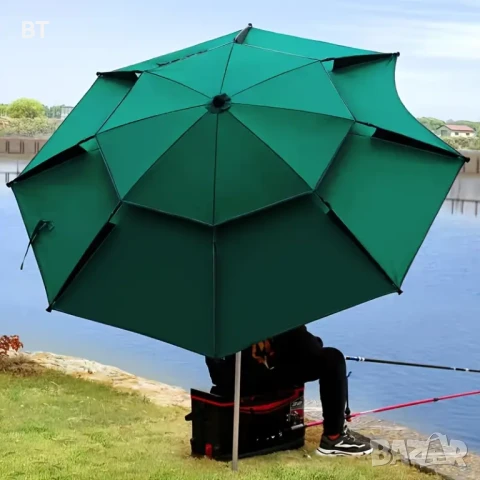 Ветроупорен плажен чадър с UV защита., снимка 3 - Къмпинг мебели - 51044433