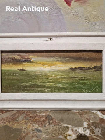 Куню Китанов масло върху фазер подписана датирана картина , снимка 4 - Картини - 54223996