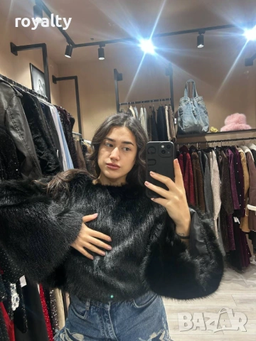 Черна Дамска Блуза , снимка 3 - Блузи с дълъг ръкав и пуловери - 53302371