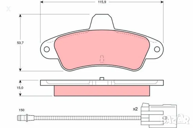 SIMER 588 Накладки задни FORD Mondeo Mk1 Mk2, Cougar 1993-2001 OE 1089400 OE 6669780 OE 93BB-2008-BA