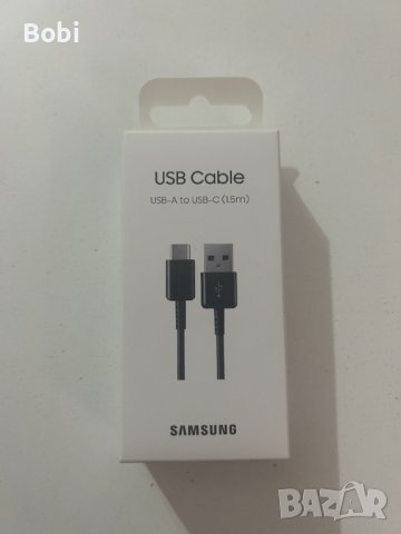 Оригинален Samsung Type-C кабел за зареждане 1.5M черен, снимка 2 - USB кабели - 42923958